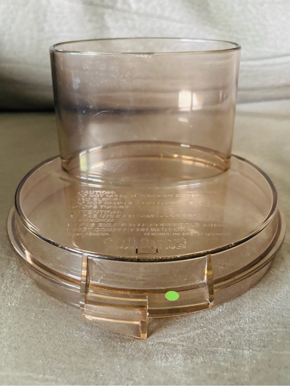 CUISINART DLC-8F Food Processor Work Bowl Lid OEM Replacement Part AMBER